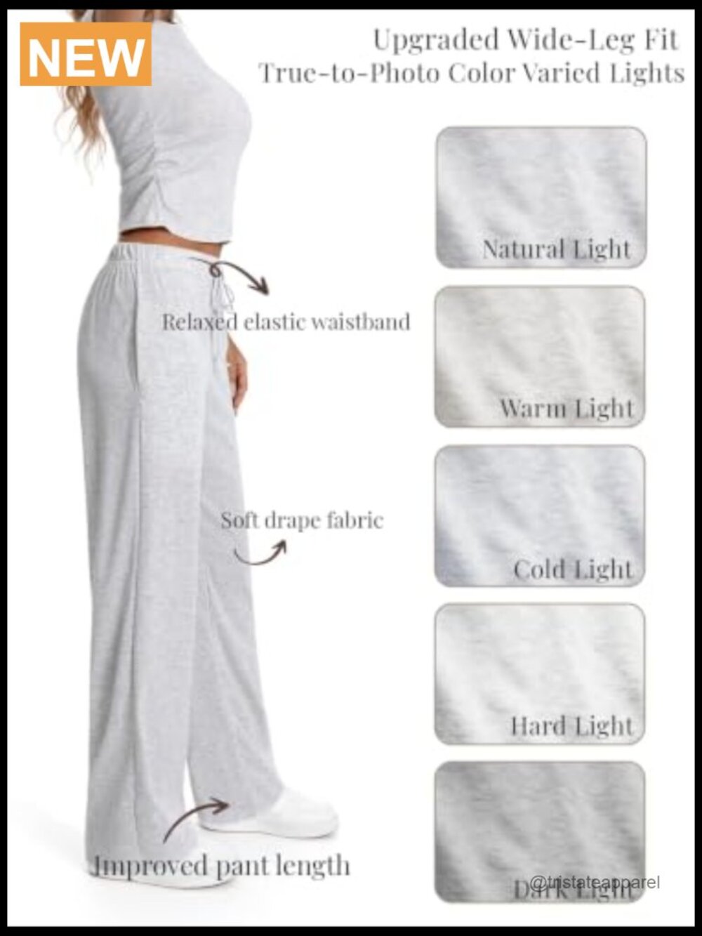 2 Piece Lounge Set Short Sleeve Top Wide Leg Pants with Pockets - Picture 5 of 7